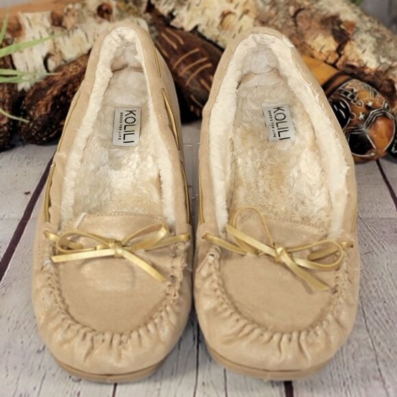 KOLILI Faux Fur Moccasin Slippers - Picture 2 of 9